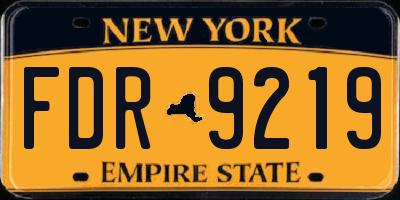 NY license plate FDR9219