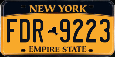NY license plate FDR9223