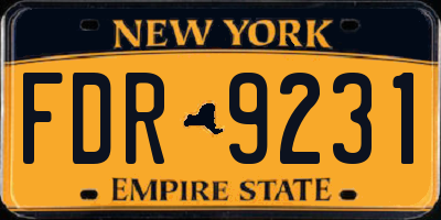 NY license plate FDR9231