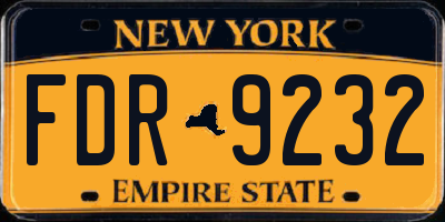 NY license plate FDR9232