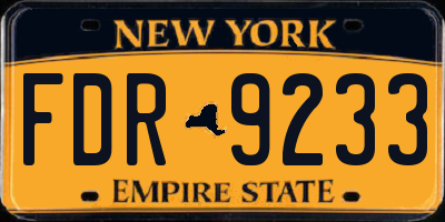 NY license plate FDR9233