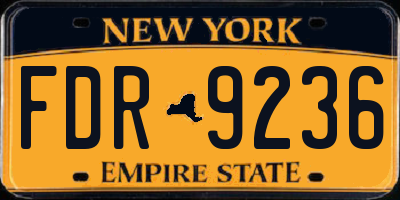 NY license plate FDR9236
