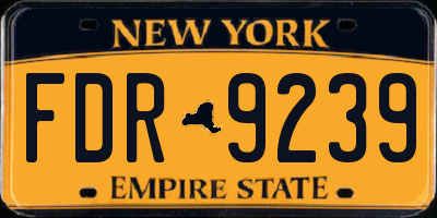 NY license plate FDR9239