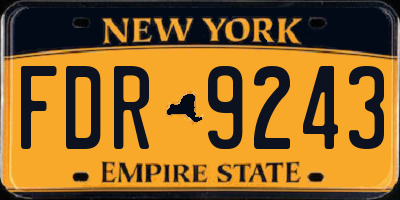 NY license plate FDR9243