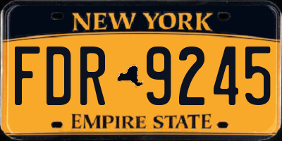 NY license plate FDR9245