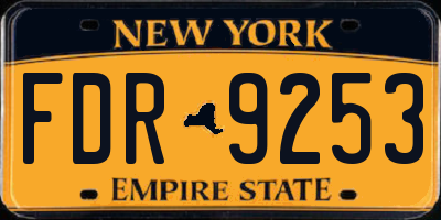 NY license plate FDR9253