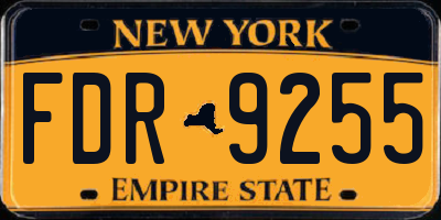 NY license plate FDR9255