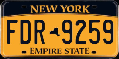 NY license plate FDR9259