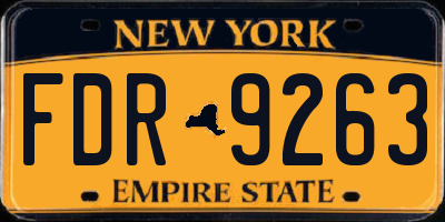 NY license plate FDR9263