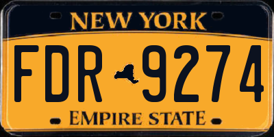 NY license plate FDR9274