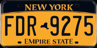 NY license plate FDR9275
