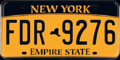 NY license plate FDR9276