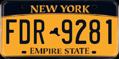 NY license plate FDR9281