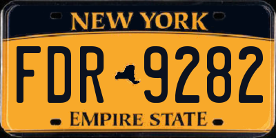 NY license plate FDR9282