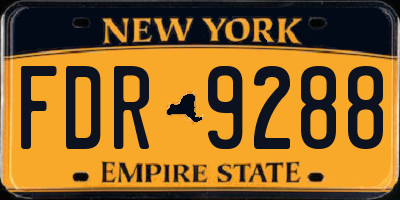 NY license plate FDR9288