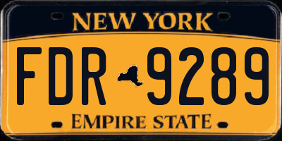 NY license plate FDR9289