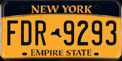 NY license plate FDR9293
