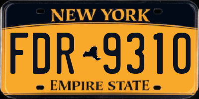 NY license plate FDR9310