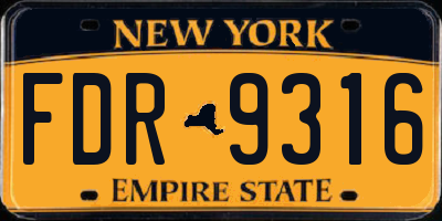 NY license plate FDR9316