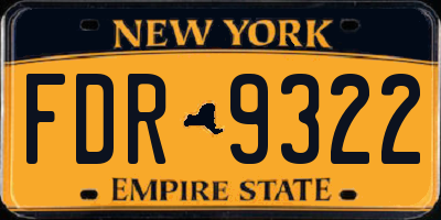 NY license plate FDR9322