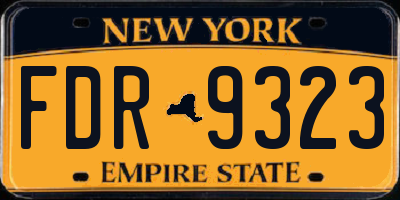 NY license plate FDR9323