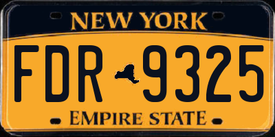NY license plate FDR9325