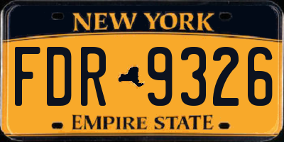 NY license plate FDR9326