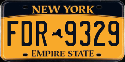 NY license plate FDR9329