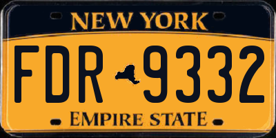 NY license plate FDR9332
