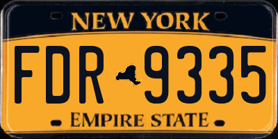 NY license plate FDR9335