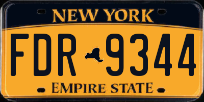 NY license plate FDR9344