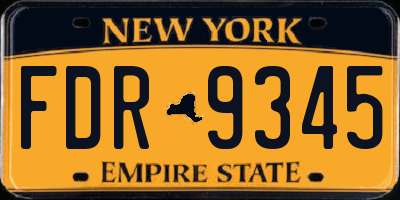 NY license plate FDR9345