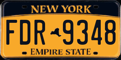 NY license plate FDR9348