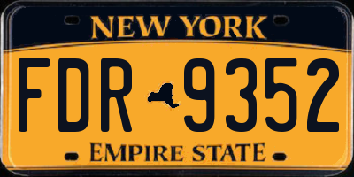 NY license plate FDR9352
