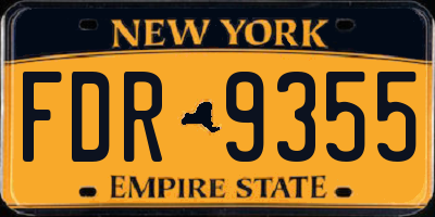 NY license plate FDR9355