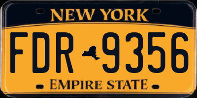 NY license plate FDR9356
