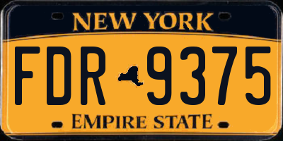 NY license plate FDR9375
