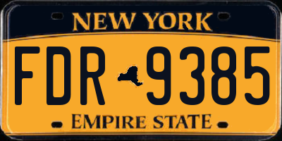 NY license plate FDR9385
