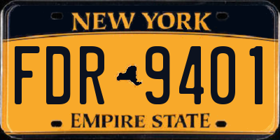 NY license plate FDR9401