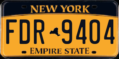 NY license plate FDR9404