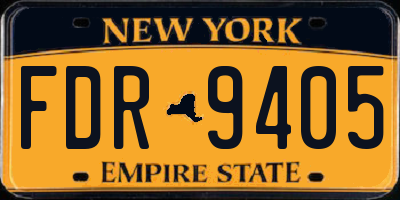 NY license plate FDR9405