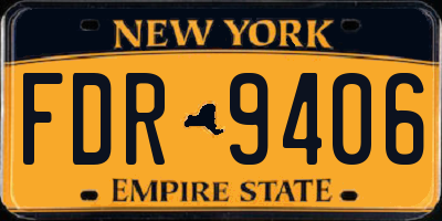NY license plate FDR9406