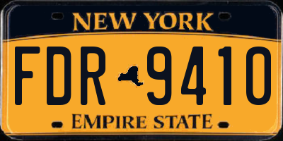 NY license plate FDR9410