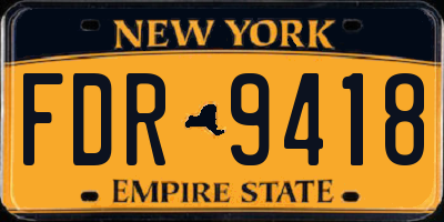 NY license plate FDR9418