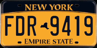 NY license plate FDR9419