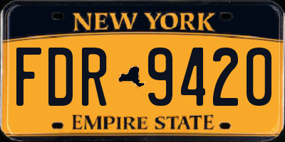 NY license plate FDR9420