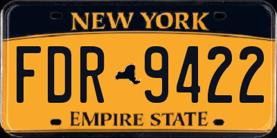 NY license plate FDR9422