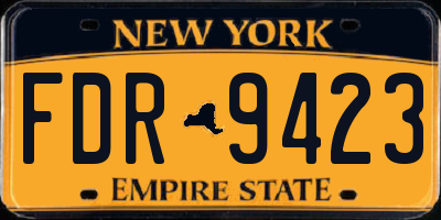 NY license plate FDR9423