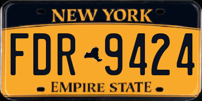 NY license plate FDR9424