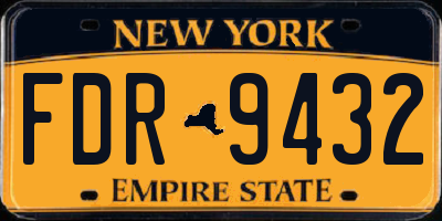 NY license plate FDR9432